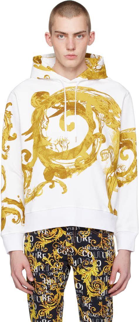 white and gold versace hoodie